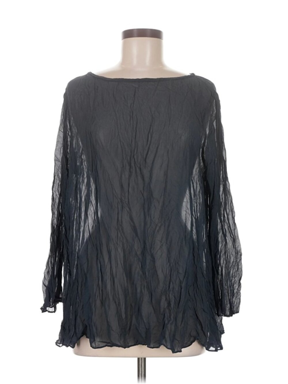Eileen Fisher Long Sleeve Silk Tunic Top Size M